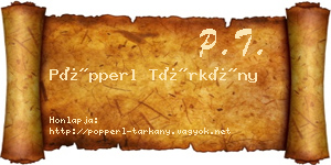 Pöpperl Tárkány névjegykártya